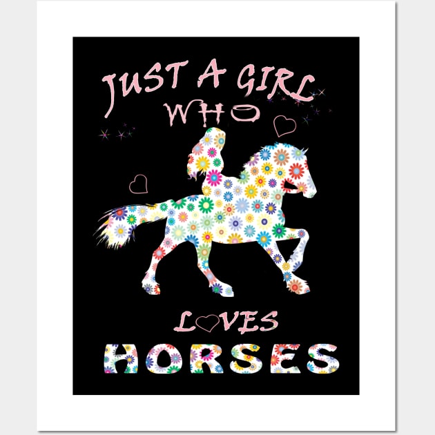 Just A Girl Who Loves Horses Wall Art by BuzzTeeStore